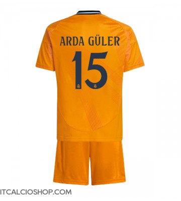 Real Madrid Arda Guler #15 Seconda Maglia Bambino 2024-25 Manica Corta (+ Pantaloni corti)